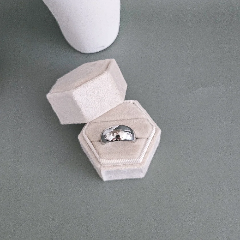 Stainless steel silver tone chunky ring new